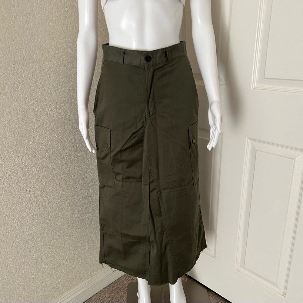 Paul Boye Sete 1988 French Military Olive Green Utility Cargo Skirt Small